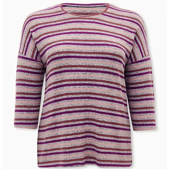 NWOT TORRID Stripe Supersoft Plush Tee - Picture 4 of 13